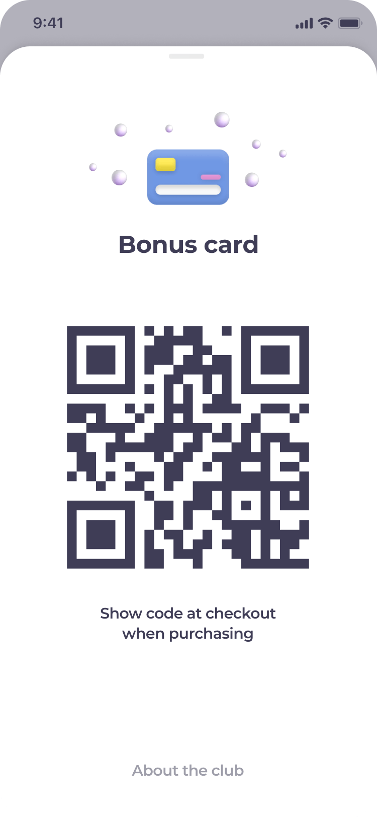 Bonus card as a QR code or Barcode